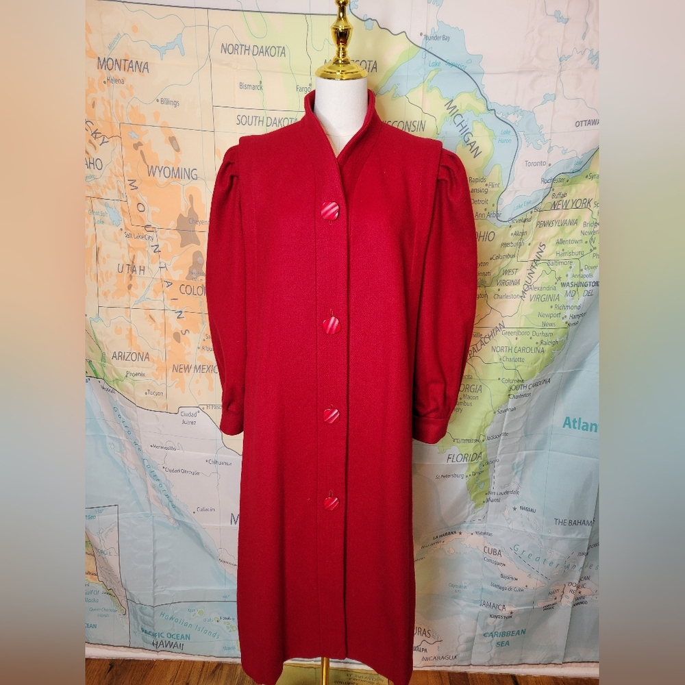 Youthcraft For Dillard's Vintage 1980s Red Full Lenght Coat